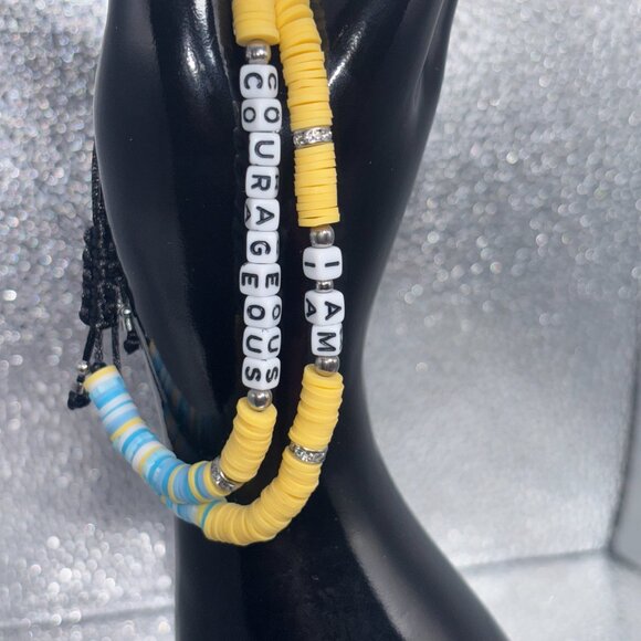 Handmade Affirmation Bracelet Set - Size 7 - Picture 3 of 3